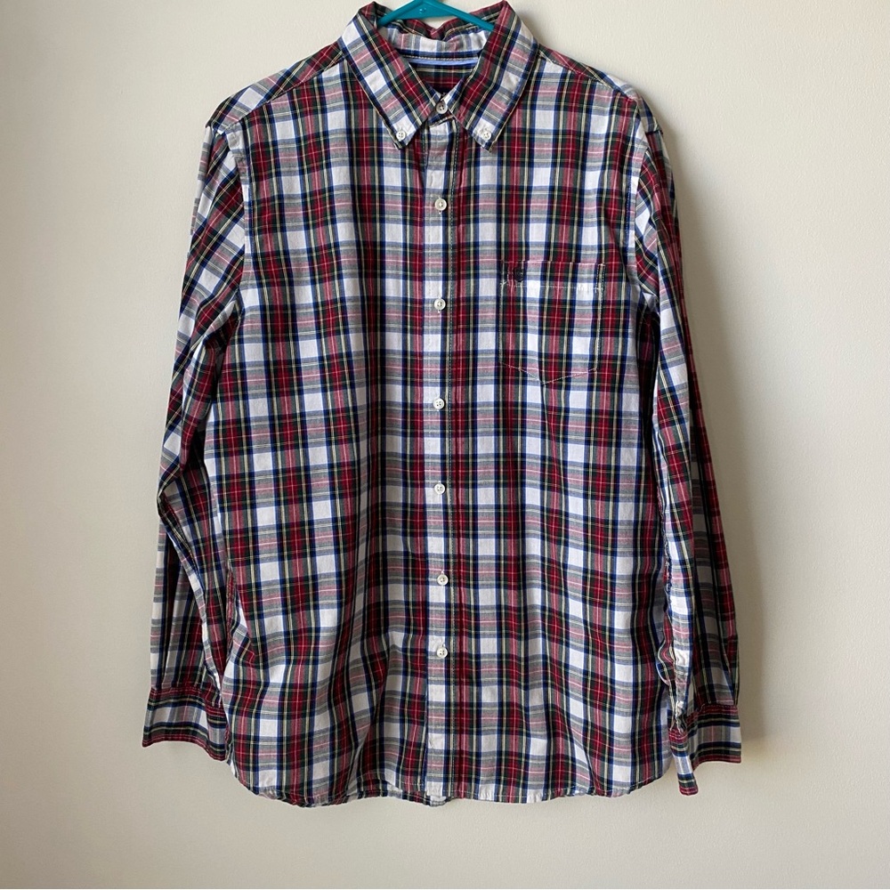 Chaps Men's Multicolor Plaid Button-Down Shirt Size Large